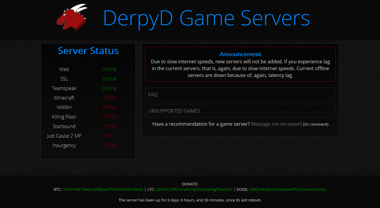 Stats Page (Homepage of derpyd.com)